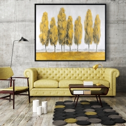 Framed 48 x 60 - Abstract yellow trees