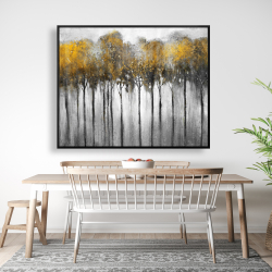 Encadré 48 x 60 - Forêt abstraite jaune