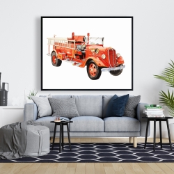 Encadré 48 x 60 - Camion de pompier vintage