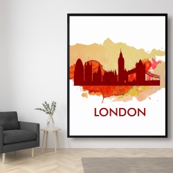 Encadré 48 x 60 - Silhouette en éclats de peinture de londre
