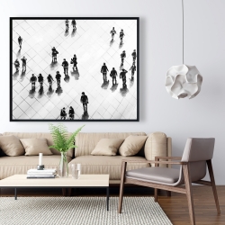 Encadré 48 x 60 - Vue aérienne des gens dans la rue