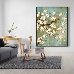 Framed 48 x 60 - White cherry blossom