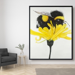 Framed 48 x 60 - Bumblebee on a dandelion