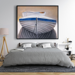 Framed 48 x 60 - Two canoe boats