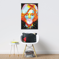 Magnétique 20 x 30 - Marilyn monroe colorée avec bubblegum