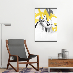 Magnétique 20 x 30 - Femme au trait jaune