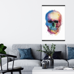 Magnétique 20 x 30 - Crâne coloré aquarelle