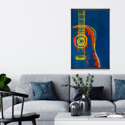 Magnetic 20 x 30 - Modern blue abstract guitar