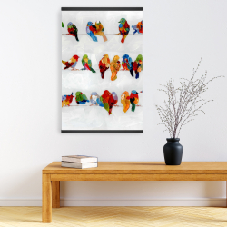 Magnétique 20 x 30 - Beaucoup d'oiseaux colorés sur un fil