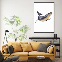 Magnetic 20 x 30 - Watercolor blue whale