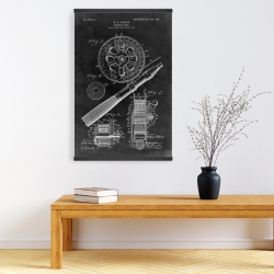 Magnétique 20 x 30 - Schéma noir d'un moulinet de pêche