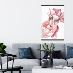 Magnétique 20 x 30 - Deux roses en aquarelle