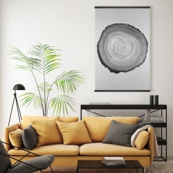 Magnetic 20 x 30 - Grayscale round wood log