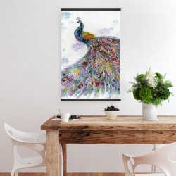 Magnetic 20 x 30 - Majestic peacock with flowers