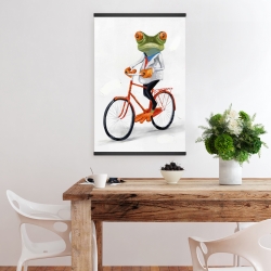 Magnétique 20 x 30 - Drole de grenouille à vélo