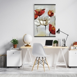 Magnetic 20 x 30 - Abstract red and white flowers