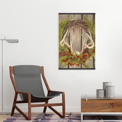 Magnétique 20 x 30 - Couronne de noël avec panache