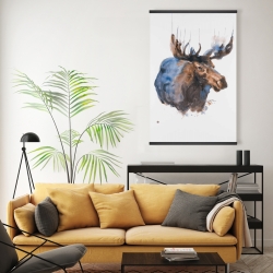 Magnétique 20 x 30 - Orignal bleu abstrait