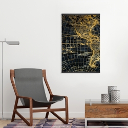 Magnétique 20 x 30 - Globe terreste bleu et doré
