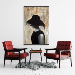 Magnétique 28 x 42 - Audrey hepburn avec un grand chapeau