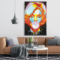 Magnétique 28 x 42 - Marilyn monroe colorée avec bubblegum