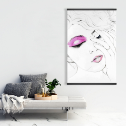 Magnétique 28 x 42 - Portrait de femme avec maquillage rose