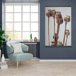 Magnétique 28 x 42 - Plantes à tête de pavot sépia