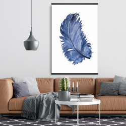 Magnetic 28 x 42 - Watercolor blue feather