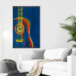 Magnetic 28 x 42 - Modern blue abstract guitar