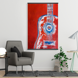 Magnétique 28 x 42 - Guitare rouge abstraite et moderne