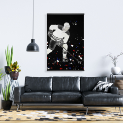 Magnétique 28 x 42 - Joueur de hockey prêt l'action