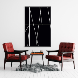 Magnétique 28 x 42 - Rayures blanches sur fond noir