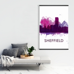 Magnétique 28 x 42 - Silhouette en éclats de couleurs de la ville de sheffield