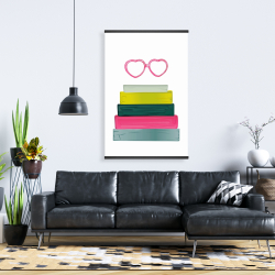 Magnetic 28 x 42 - Heart shape glasses with books