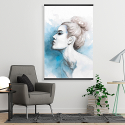 Magnetic 28 x 42 - Watercolor abstract girl profile view