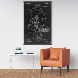 Magnetic 28 x 42 - Black blueprint of a football helmet