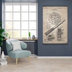 Magnetic 28 x 42 - Beige blueprint of a fishing reel