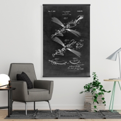 Magnetic 28 x 42 - Black blueprint of a fish lure