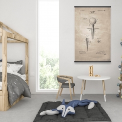 Magnetic 28 x 42 - Beige blueprint of golf tee