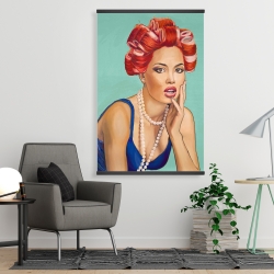 Magnétique 28 x 42 - Femme rétro avec bigoudis