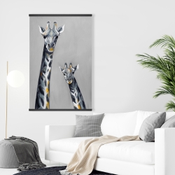 Magnétique 28 x 42 - Girafes bleu acier