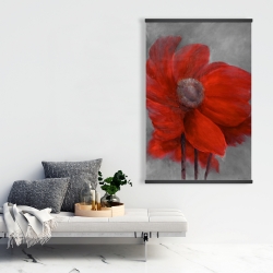 Magnétique 28 x 42 - Fleur rouge dans le vent