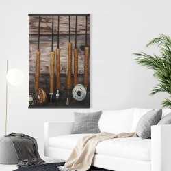 Magnétique 28 x 42 - Cannes à pêche sur bois