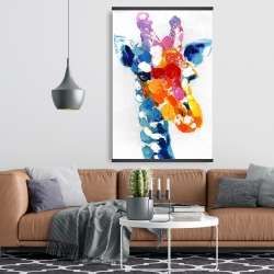 Magnétique 28 x 42 - Girafe abstraite tacheté de couleurs