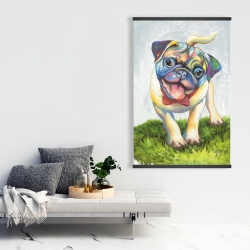 Magnetic 28 x 42 - Colorful smiling pug