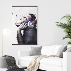 Magnetic 28 x 42 - Monkey listening music