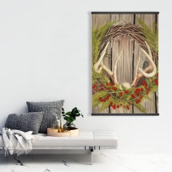 Magnétique 28 x 42 - Couronne de noël avec panache