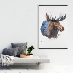 Magnétique 28 x 42 - Orignal bleu abstrait