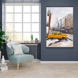 Magnetic 28 x 42 - Taxi in the street sketch