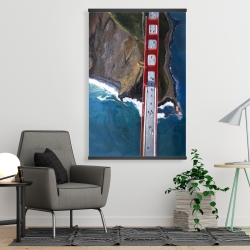 Magnétique 28 x 42 - Vue aérienne du golden gate et ses montagnes